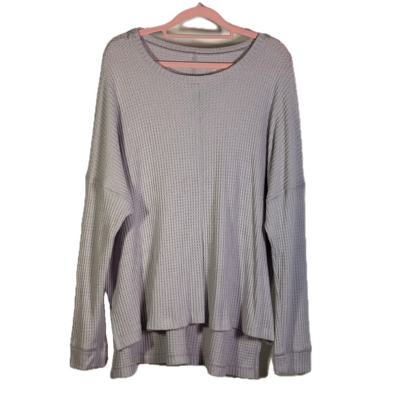 American Eagle Outfitters Tops - American Eagle Outfitters Light Purple Waffle Knit Long Sleeve Top